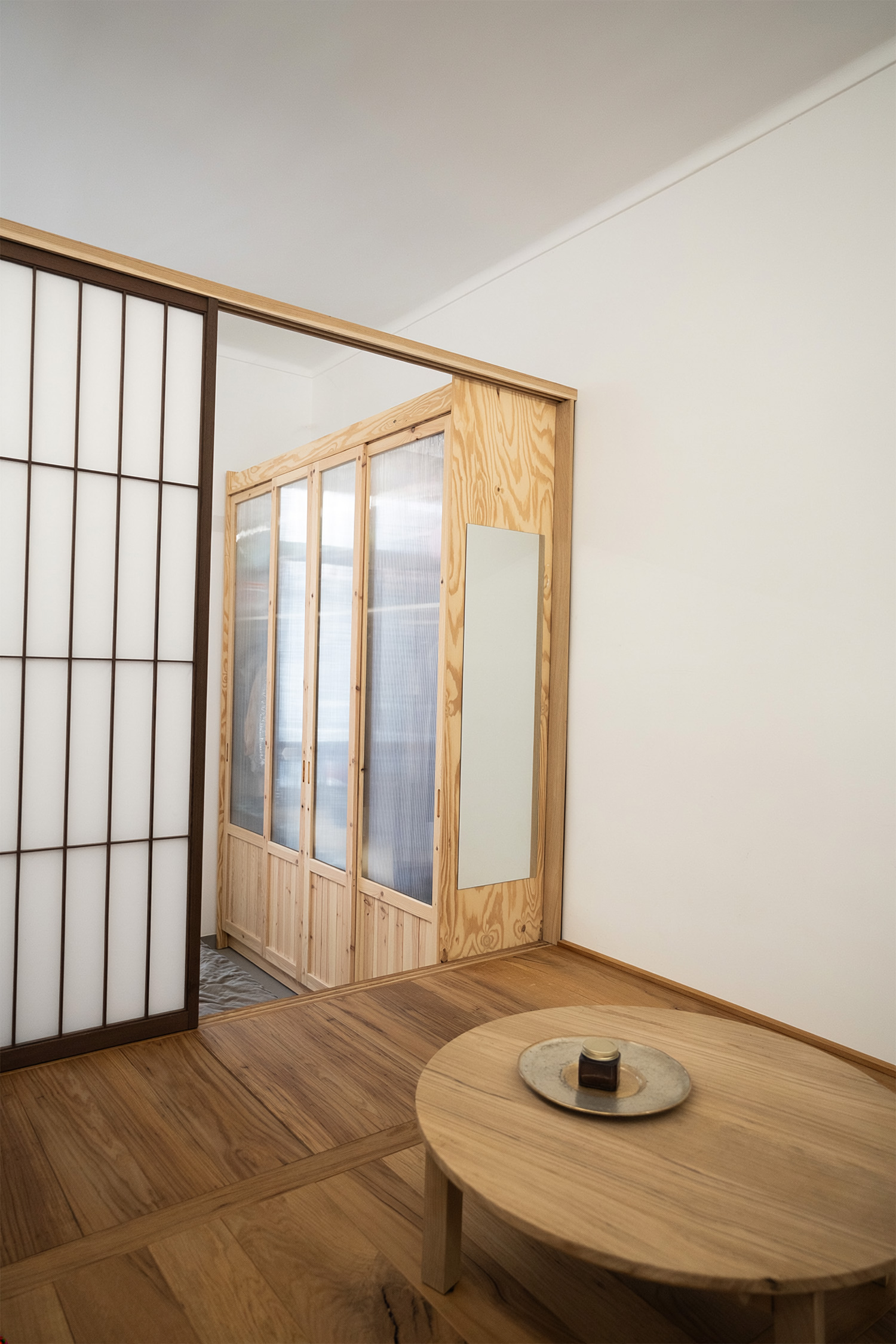 Porte Shoji con telaio in wengé e carta washi, apertura a sinistra